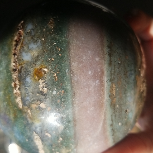 LARGE Ocean Jasper Sphere. Almost 2lbs!! - Picture 4 of 9